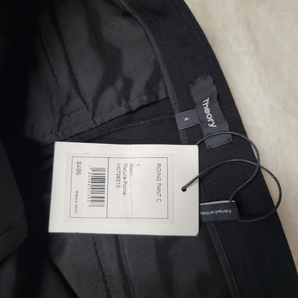 Theory Riding Pants C Fixture Ponte Black Leather Trim Casual Equestrian Women 4 - Picture 6 of 8